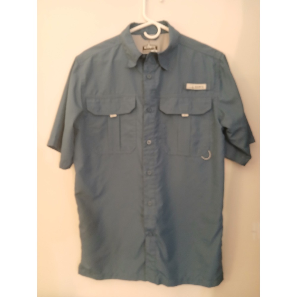 Habit Mens Fishing Shirt Small Ensign Blue Short Sleeve UPF 40 Ventilate